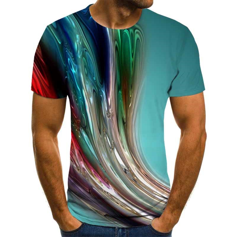 2024 summer new men's t-shirt 3D printed t-shirt men's wild casual O-neck male t-shirt fashion 3D printing T-shirt size 6XL